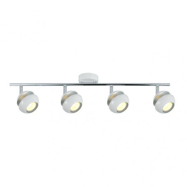 Regleta Beethoven 4xgu10 Blanco/plata 14x69,5x8,5 Cm