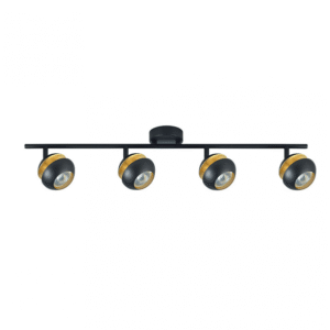 Regleta Beethoven 4xgu10 Negro/oro 14x69,5x8,5 Cm