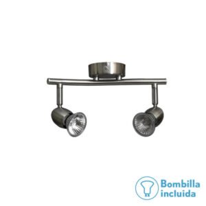Regleta Foco Sonora Niquel 2xgu10 Bomb. incl 15x26