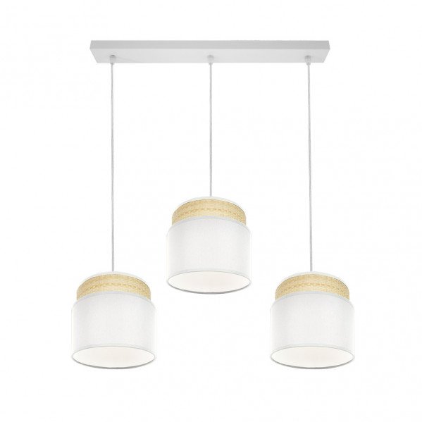 Regleta Kandy 3xe27 Natural/blanco Regx68x19 Cm