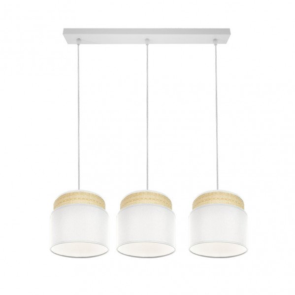 Regleta Kandy 3xe27 Natural/blanco Regx68x19 Cm