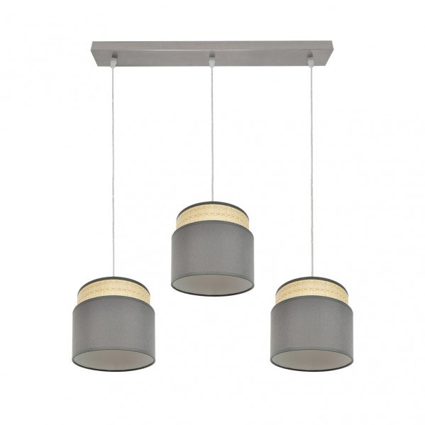 Regleta Kandy 3xe27 Natural/gris Regx68x19 Cm