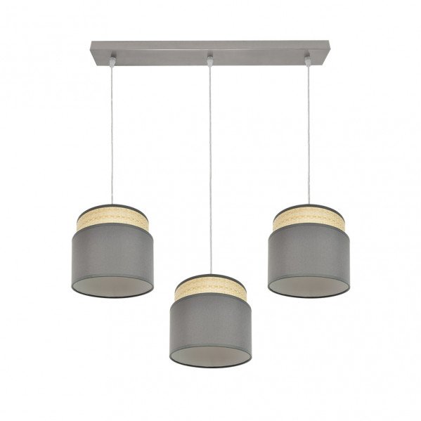 Regleta Kandy 3xe27 Natural/gris Regx68x19 Cm