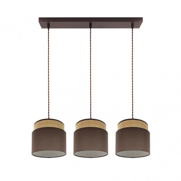 Regleta Kandy 3xe27 Natural/marron Regx68x19 Cm