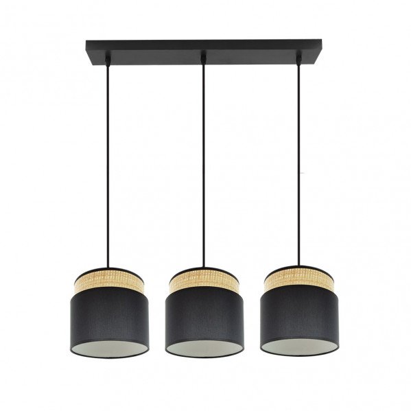 Regleta Kandy 3xe27 Natural/negro Regx68x19 Cm