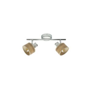 Regleta Nando 2xe14 Cromo-blanco/mad.clara Focos Orientables 16x36,5x10 Cm