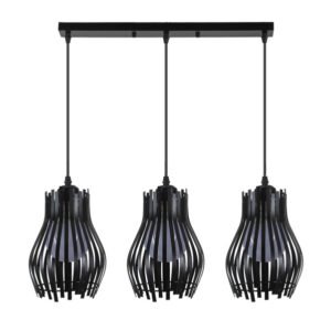 Regleta Ragusa Negra 3xe27 Regx64x16cm