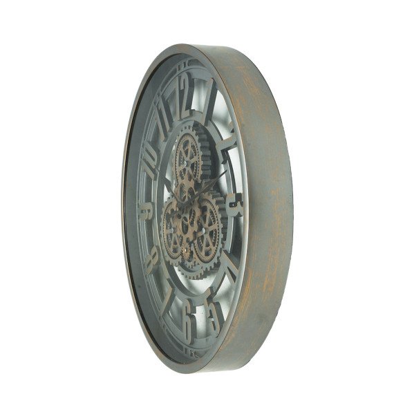 Reloj De Pared Alfacar Champan 50x50x7cm Engranajes Con Movimiento