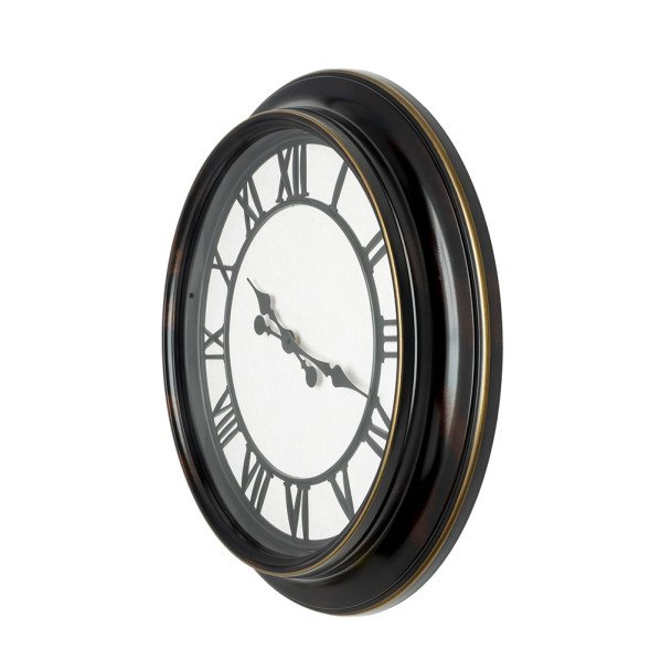 Reloj De Pared Almita Negro Rustico 60d Agujas Retro Industrial Gran Tamaño