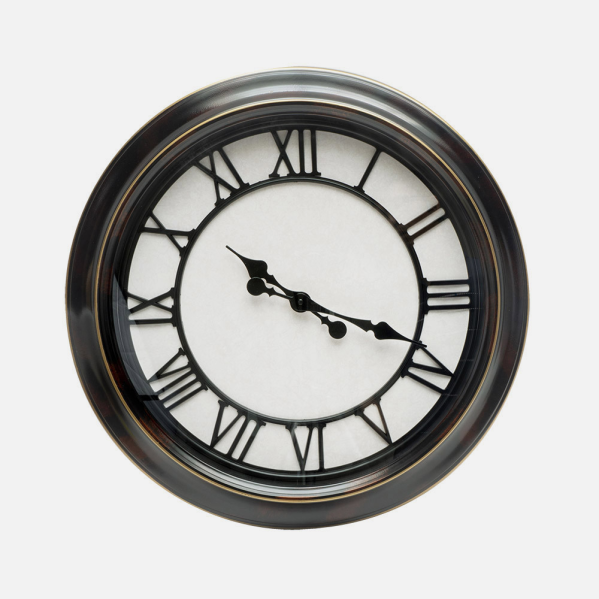 Reloj De Pared Almita Negro Rustico 60d Agujas Retro Industrial Gran Tamaño
