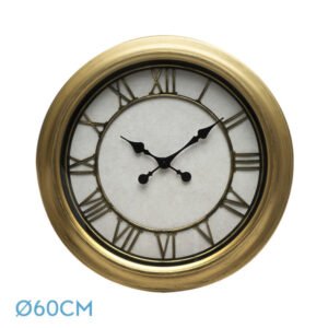 Reloj De Pared Almita Oro 60d Agujas Retro Industrial Gran Tamaño Numeros Romanos