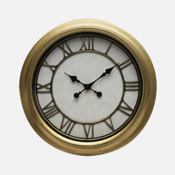 Reloj De Pared Almita Oro 60d Agujas Retro Industrial Gran Tamaño Numeros Romanos