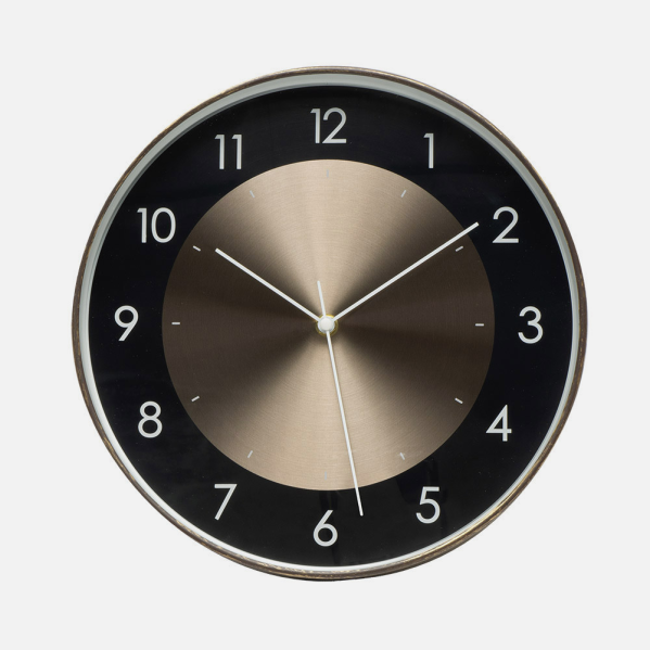 Reloj De Pared Berwin Aluminio-negro 30d Movimiento Continuo