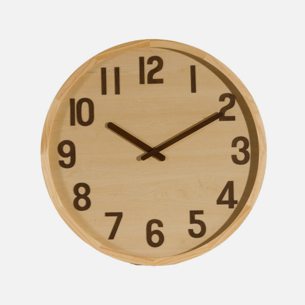 Reloj De Pared Borgoña Madera Clara 60x60x5cm Movimiento Continuo
