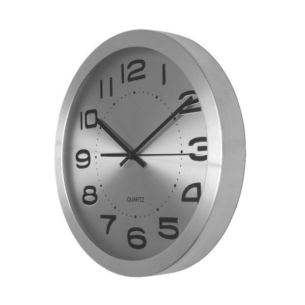Reloj De Pared Cronus Aluminio-plata 30d Movimiento Continuo