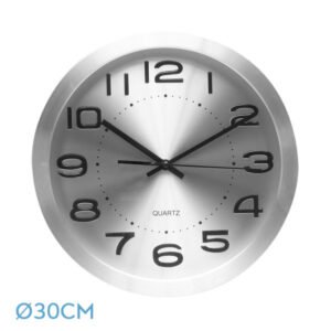 Reloj De Pared Cronus Aluminio-plata 30d Movimiento Continuo