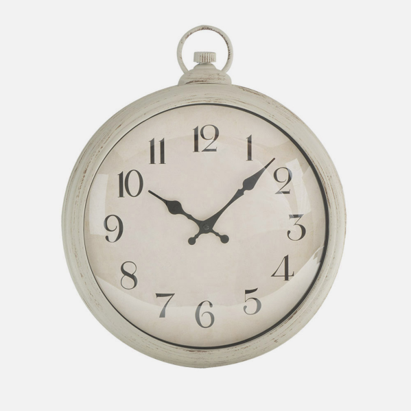 Reloj De Pared Epoca Blanco 41x35x5cm Mov.continuo