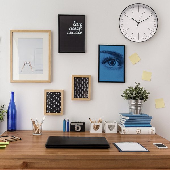 Reloj De Pared Hera Negro 30d Movimiento Continuo