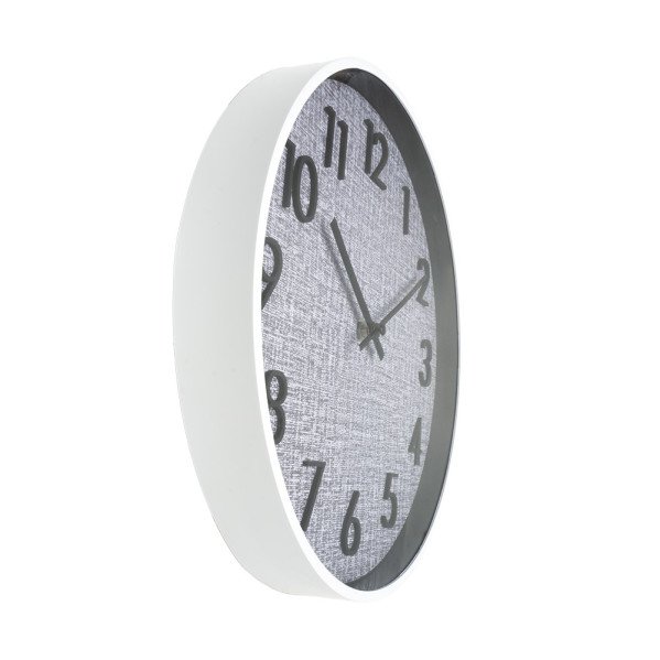 Reloj De Pared Higueron Blanco/gris 30x30x4 Cm Movimiento Continuo