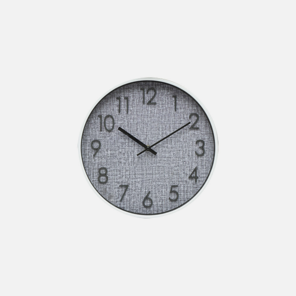 Reloj De Pared Higueron Blanco/gris 30x30x4 Cm Movimiento Continuo