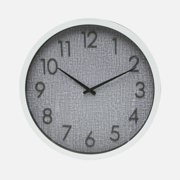 Reloj De Pared Higueron Blanco/gris 50x50x5 Cm Movimiento Continuo