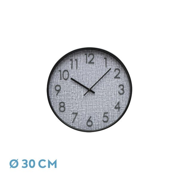 Reloj De Pared Higueron Negro/gris 30x30x4 Cm Movimiento Continuo