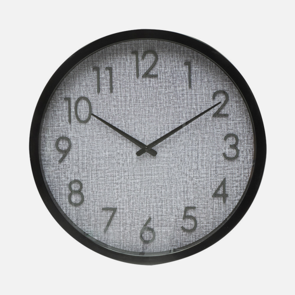 Reloj De Pared Higueron Negro/gris 50x50x5 Cm Movimiento Continuo