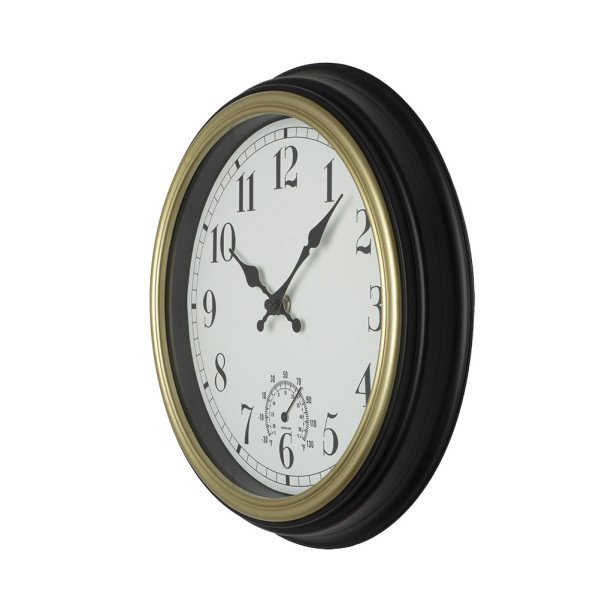 Reloj De Pared Horacio Negro-oro 30d Mov.continuo