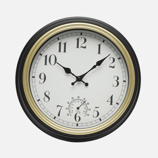 Reloj De Pared Horacio Negro-oro 30d Mov.continuo