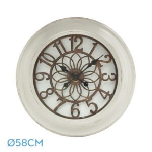Reloj De Pared Kumico Blanco 58d Agujas Retro Industrial Gran Tamaño