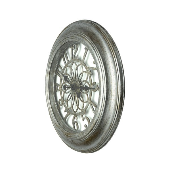 Reloj De Pared Kumico Plata 58d Agujas Retro Industrial Gran Tamaño
