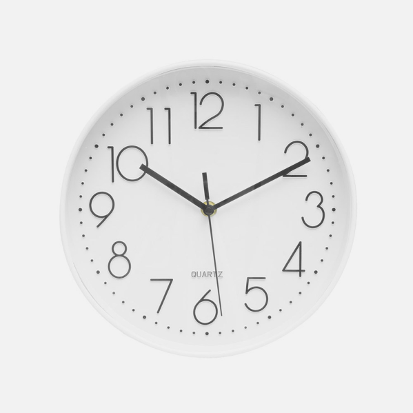 Reloj De Pared Minuto Blanco 25d Mov.continuo