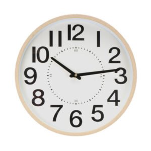 Reloj De Pared Pipo Madera/beis 35d Mov.continuo