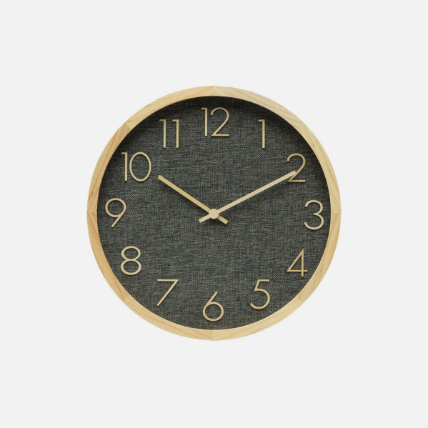 Reloj De Pared Rosellon Haya/gris 30x30x4cm Mov. Continuo
