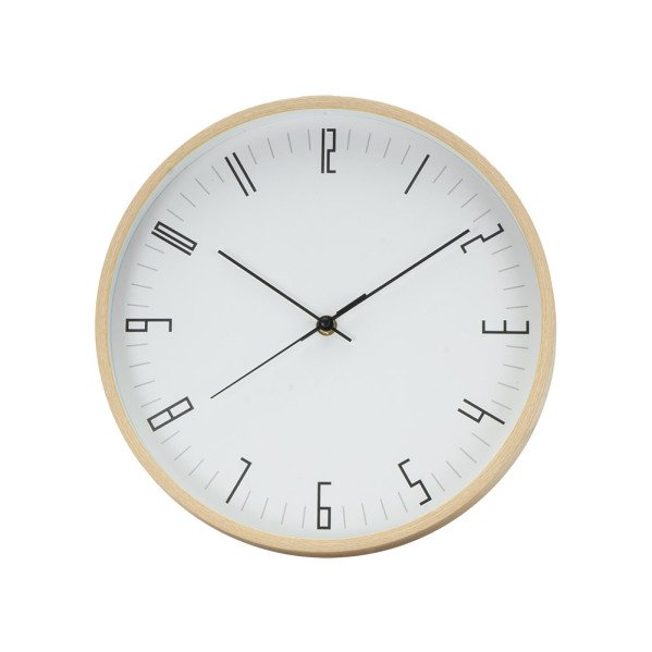 Reloj De Pared Spider Madera/blan 30d Mov.continuo