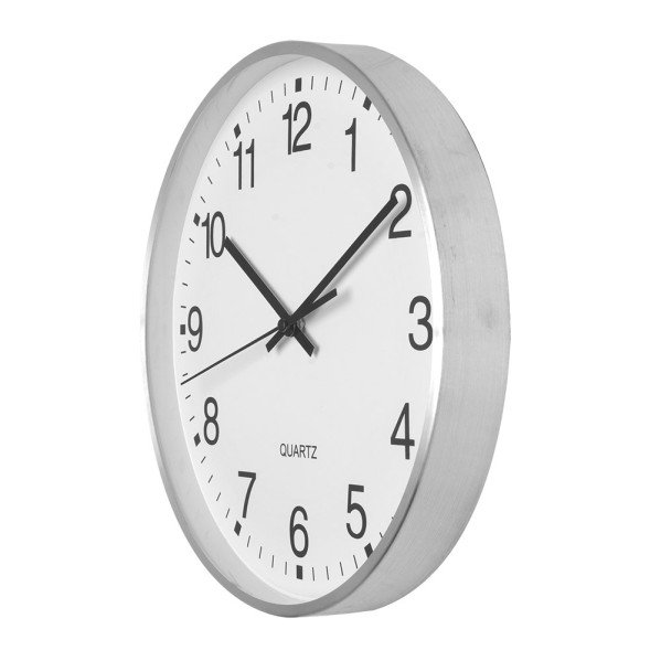 Reloj De Pared Team Aluminio-blanco 30d Movimiento Continuo