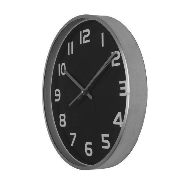 Reloj De Pared Team Aluminio-negro 30d Movimiento Continuo