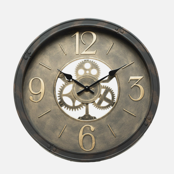 Reloj De Pared Torrox Cuero 50x50x5 Cm Movimiento Continuo