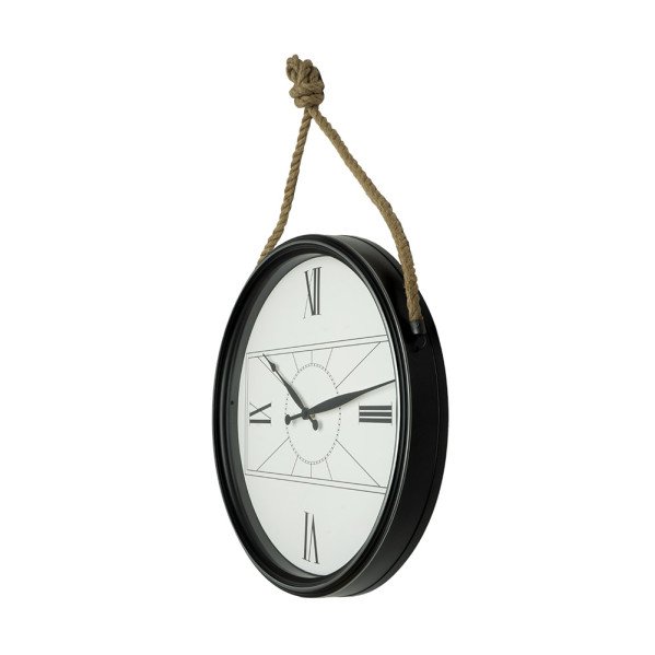 Reloj De Pared Zaman Negro 50d C/cuerda Agujas Espada