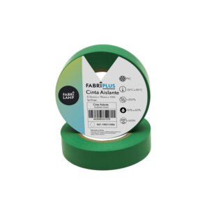 Rollo Cinta Aislante Pvc Verde 19mmx10m Para Electricista Flexible Y Duradera