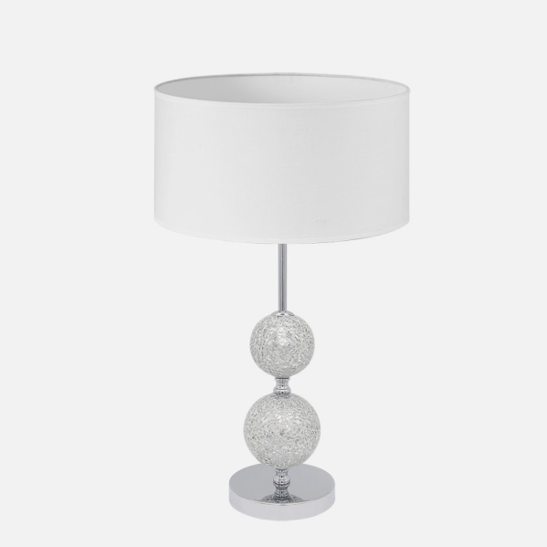 Sobremesa Salaria 1xe27 Cromo Pantalla Blanca 35d
