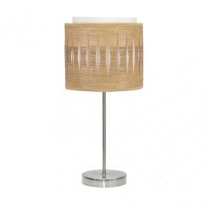 Sobremesa Alexandra 1xe14 Niquel/madera Clara 42x17x17 Cm