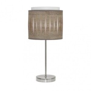 Sobremesa Alexandra 1xe14 Niquel/madera Gris 42x17x17 Cm