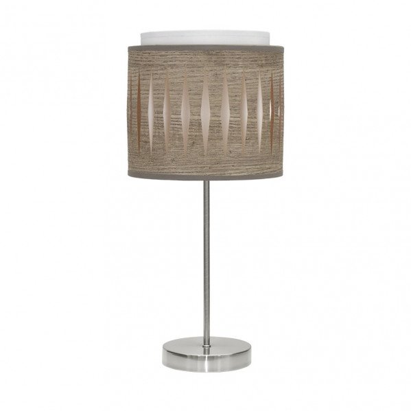 Sobremesa Alexandra 1xe14 Niquel/madera Gris 42x17x17 Cm