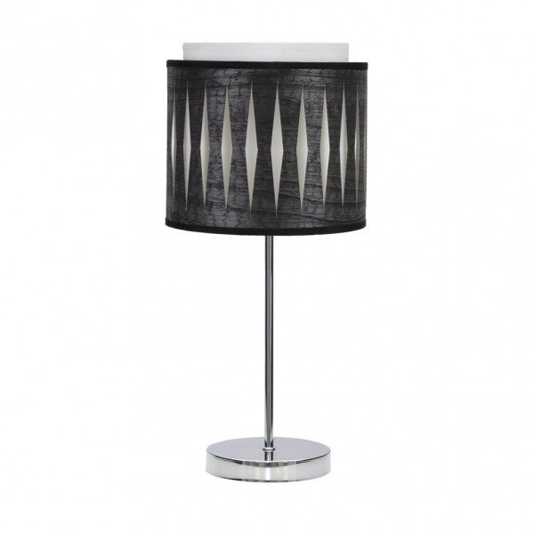 Sobremesa Alexandra 1xe14 Cromo/madera Negra 42x17x17 Cm