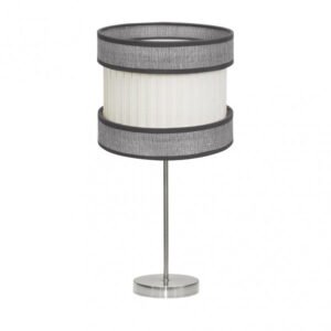 Sobremesa Alto Home 1xe27 Niquel/gris-beis 61x30x30 Cm