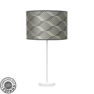 Sobremesa Alto Moda 1xe27 Blanco/tetris Gris 63x30 X30cm