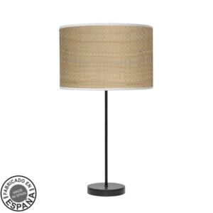 Sobremesa Alto Moda 1xe27 Negro/cañizo Claro 63x30x30 Cm