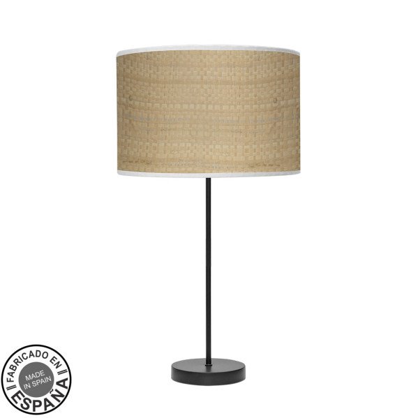 Sobremesa Alto Moda 1xe27 Negro/cañizo Claro 63x30x30 Cm