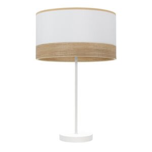 Sobremesa Alto Olga 1xe27 Blanco/blanco-mad.clara 62x30x30 Cm